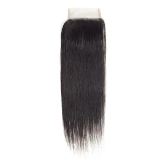 Straight Closure Swiss Lace Closures Remy 100% Human Hair Closure Peruvian  4x4 Straight human hair