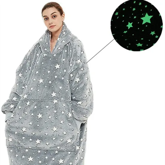 Sherpa Wearable Blanket Oversized Hoodie Sweatshirt Oodie TV Blanket with Long Sleeves and Pocket