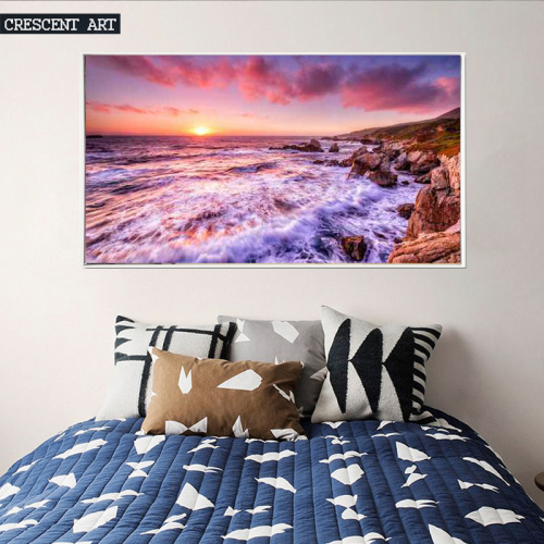 Seaside Wall Picture Beautiful Sunset Oil Painting