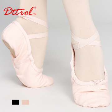 D004708 Dttrol wholesale leather sole canvas ballet dancing shoes for girls