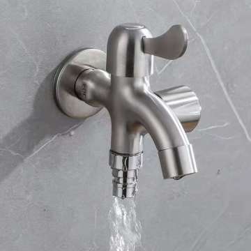 Multifunctional double-purpose faucet ss double outlet