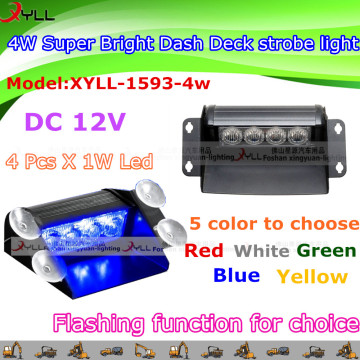 4W LED desh deck Emergency warning light & strobe windows mount light