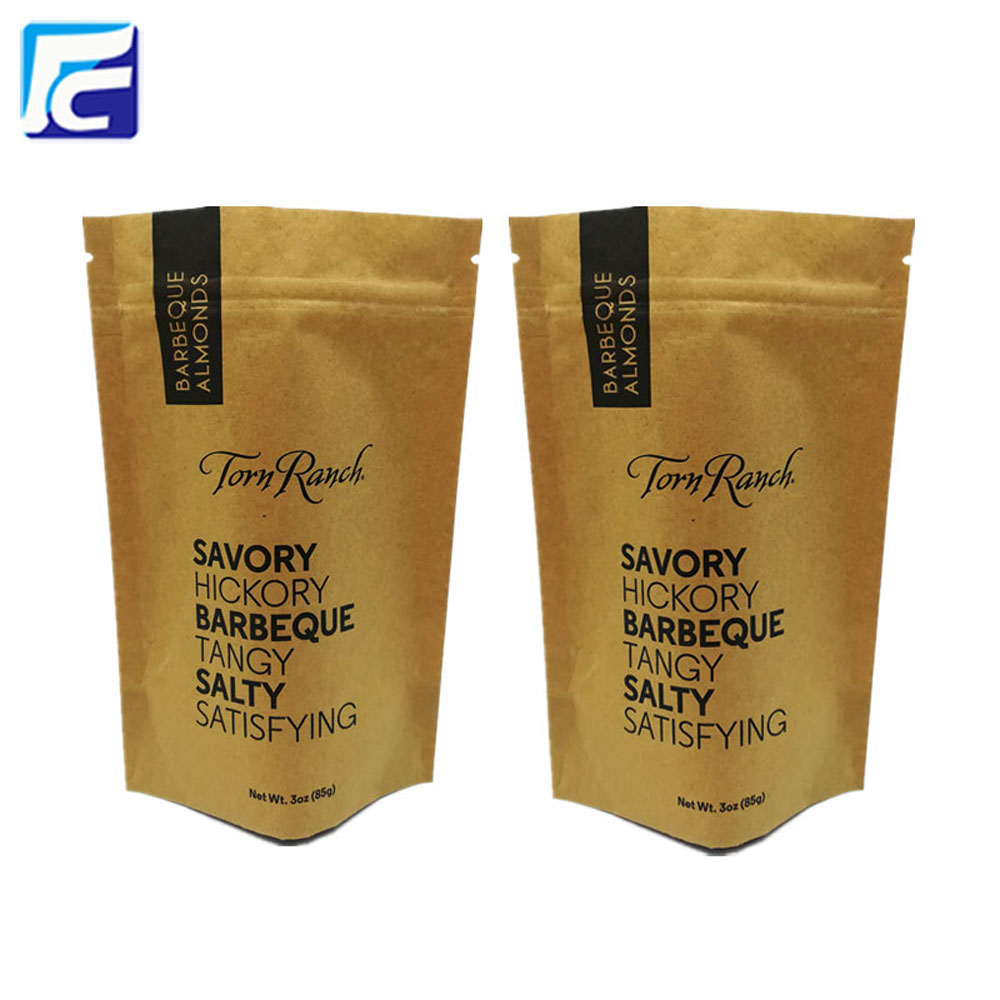 Stand up zipper kraft paper coffee bag wholesales