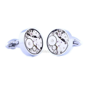 High-end Import Movement Cufflinks Stainless Steel Men Mechanism Watch Movement Cufflinks