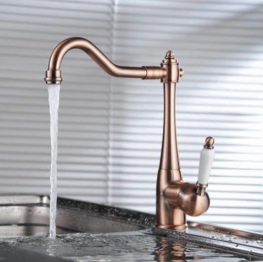 Unique Kitchen Faucets Antique Rose Gold Brass Tap