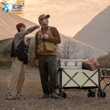 High Capacity Outdoor Wagon: Portable Beach Trolley, Camping Stroller, and Folding Garden Park Kid's Cart