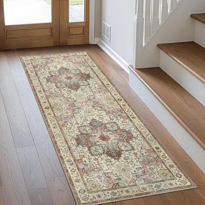 Machine Washable Floral Blossom 2x6ft Runner Rugs