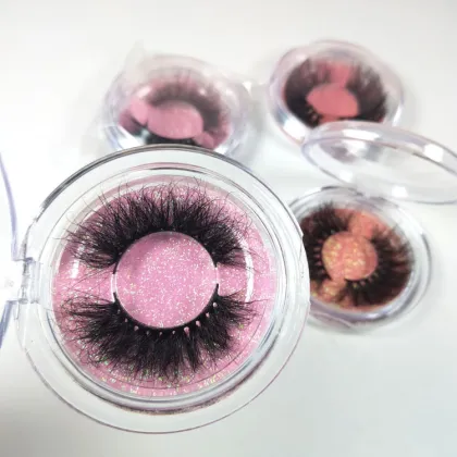 Clear Round Lash Box: 20mm & 18mm Natural Fluffy Real Mink Eyelashes - Big Sale on Full Strip Lashes