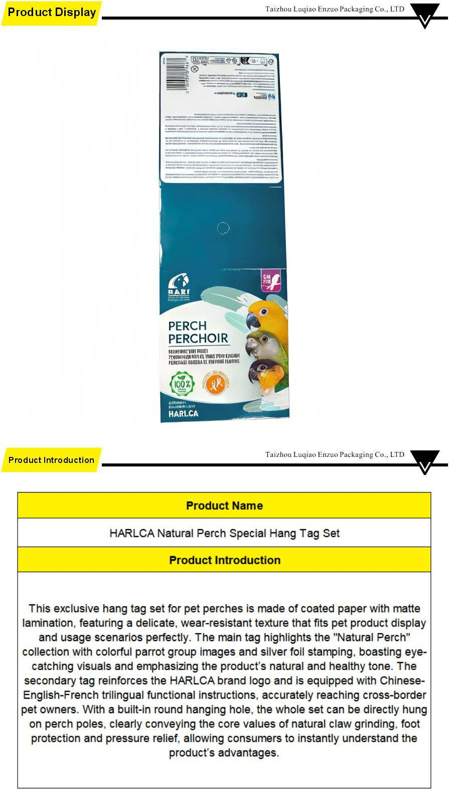 Natural Perch Hang Tag Set