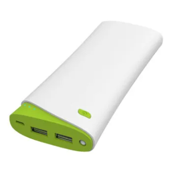Power bank, bionics design, 15,600mAh/3.7V, Lithium cell, dual USB output sockets, quick charge