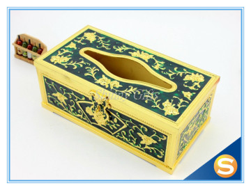 Shinny Gifts Luxury Metal Square Tissue Box Wholesale