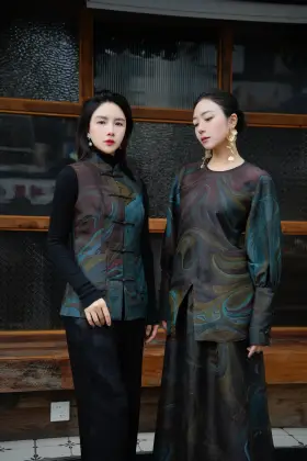 Shisanchai Hexi Four Prefectures Xiangyunsha Mandarin Collar Vest