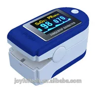 Portable OLED display finger blood pressure monitor with pulse oximeter