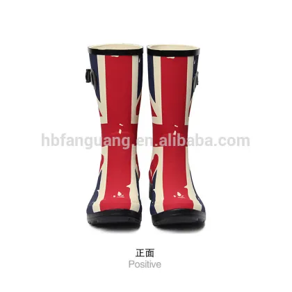 women short rubber rain boots