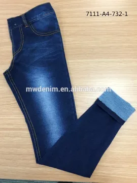 indigo knit denim jeans fabric for women