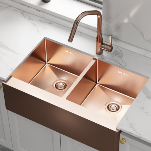 Nano Sink PVD Nano Sink Handmade Double Bowl kitchen Sinks Supplier