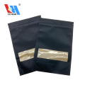 Black Zip-lock Stand-up Kraft Paper Bag With Window