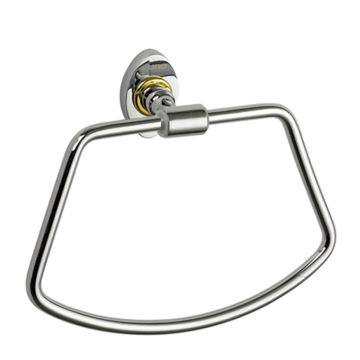 FUAO Brass chrome wall round holder towel ring