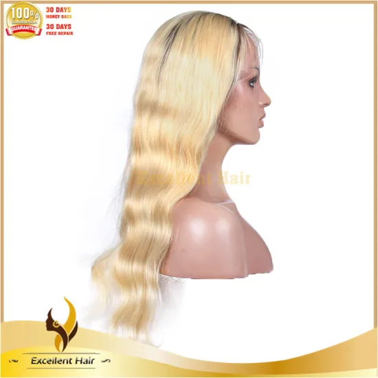 Excellent Hair Color 613# Virgin Human Glueless Front Lace Wigs