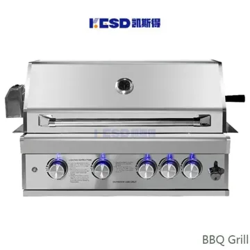 Grill Multifunction Kitchen Built-in Gas Charcoal Double Use Burner BBQ Grill with Rotisserie