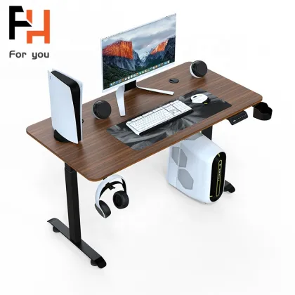 RTS Portable Oak Adjustable Table for Office Height