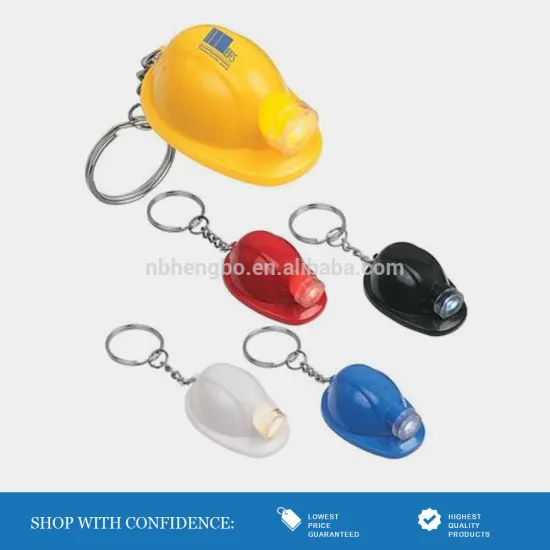yiwu helmet 1 led key chain hard hat key rings