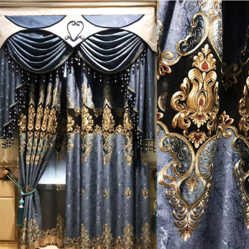 European style applique velvet embroidery curtain