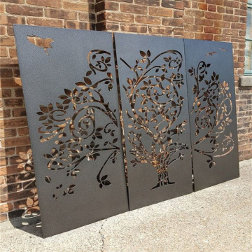 corten steel garden fence screens