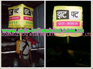 Cube Shaped Advertising Inflatable Led Light Backpack Balloon With Logo