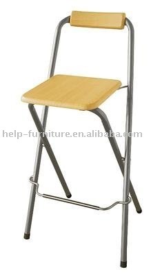 Metal wooden folding bar chair