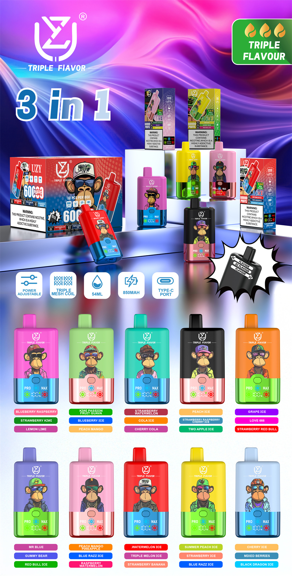 UZY 60K Puffs flavors UZY 60K Puffs flavors