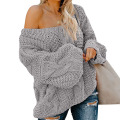 women's one shoulder twist sweater