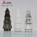 Colorful Christmas figurine lighting glass tree set