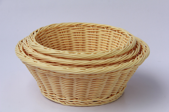 Panier de pique-nique de rotin de qualité rond