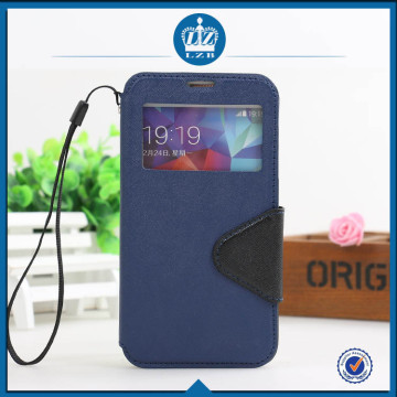 LZB Fashion color contrast series view windows smart phone case for Samsung note2 N7100