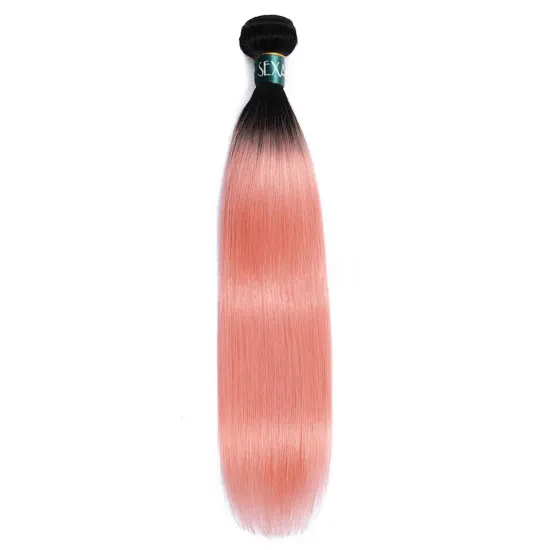 Wholesale 100% Human Hair Cuticle Aligned Ombre Color Goldpink Hair Bundles Cambodian Remy Hair Extension Silky Straight Bundles