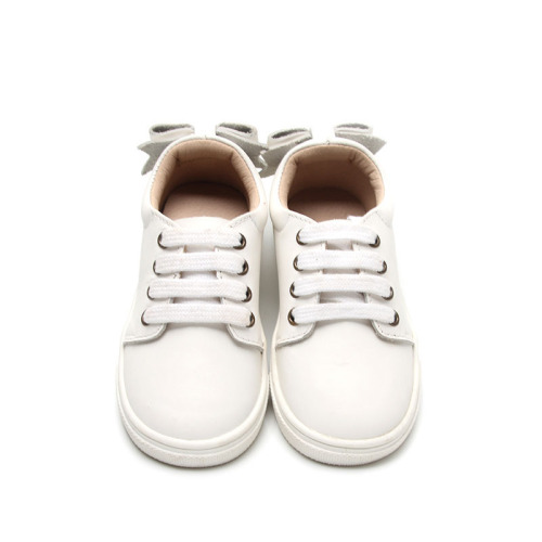 Bow White Children Girls Sneakers