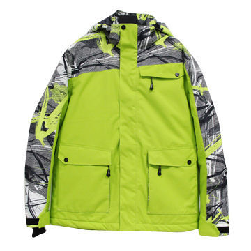 Ski jackets with 100% polyester, twill + TPU fabric, comfortable