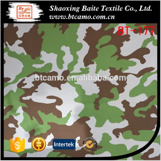 China supplier outdoor training printing camouflage fabric for miltary uniform BT-177