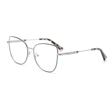 Cadre de verres en métal en porcelaine pour dames - Trames de lunettes sans lentilles