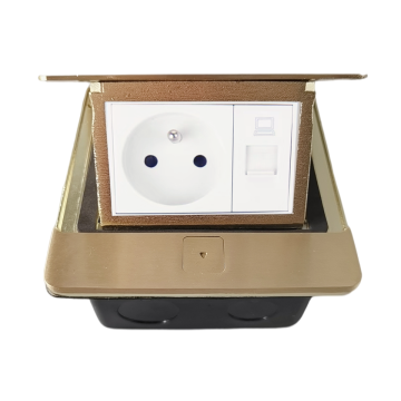 France STYLE IP44 Brass Alloy kitchen Floor Socket/Patent Product Floor Mounted Pop Up floor box
