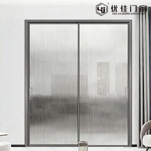 갈대 유리 이중 슬라이딩 도어