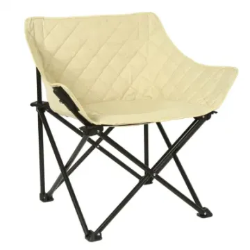 Portable Folding Padded Camping Lawn Camp Hiking Sports Hunting Beige Beach Chairs
