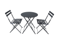 Juego de mesa redonda plegable para exteriores y sillas de listones