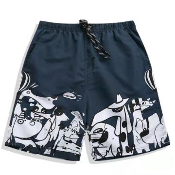 Pantalones cortos de playa para hombre con moda con cordón