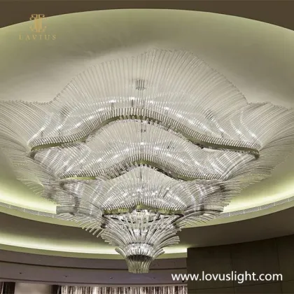 White personalized creative shape hotel hall chandelier banquet hall custom chandelier
