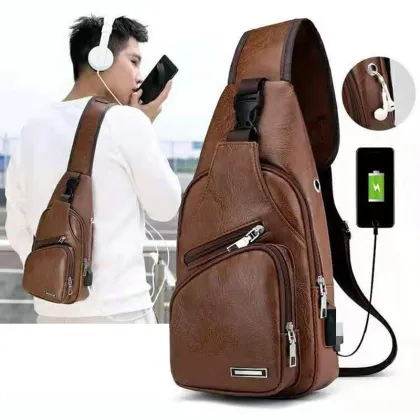 Custom OMOI PU Chest Cross Body Casual Fashion Traveling Bag