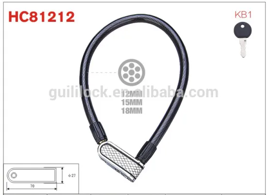 HC81212 hongcheng bicycle lock anti theft cable