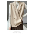 Loose casual all-wool knit waistcoat