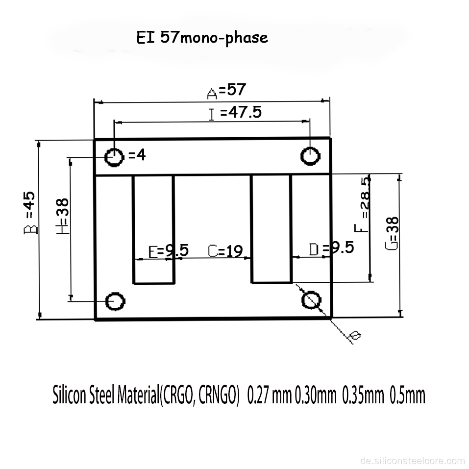 EI-76.2 JIS Silicon Stahlblätter EI-Laminierung für elektrische Transformatordicke mit niedriger Frequenz: 0,5 mm